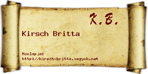 Kirsch Britta névjegykártya